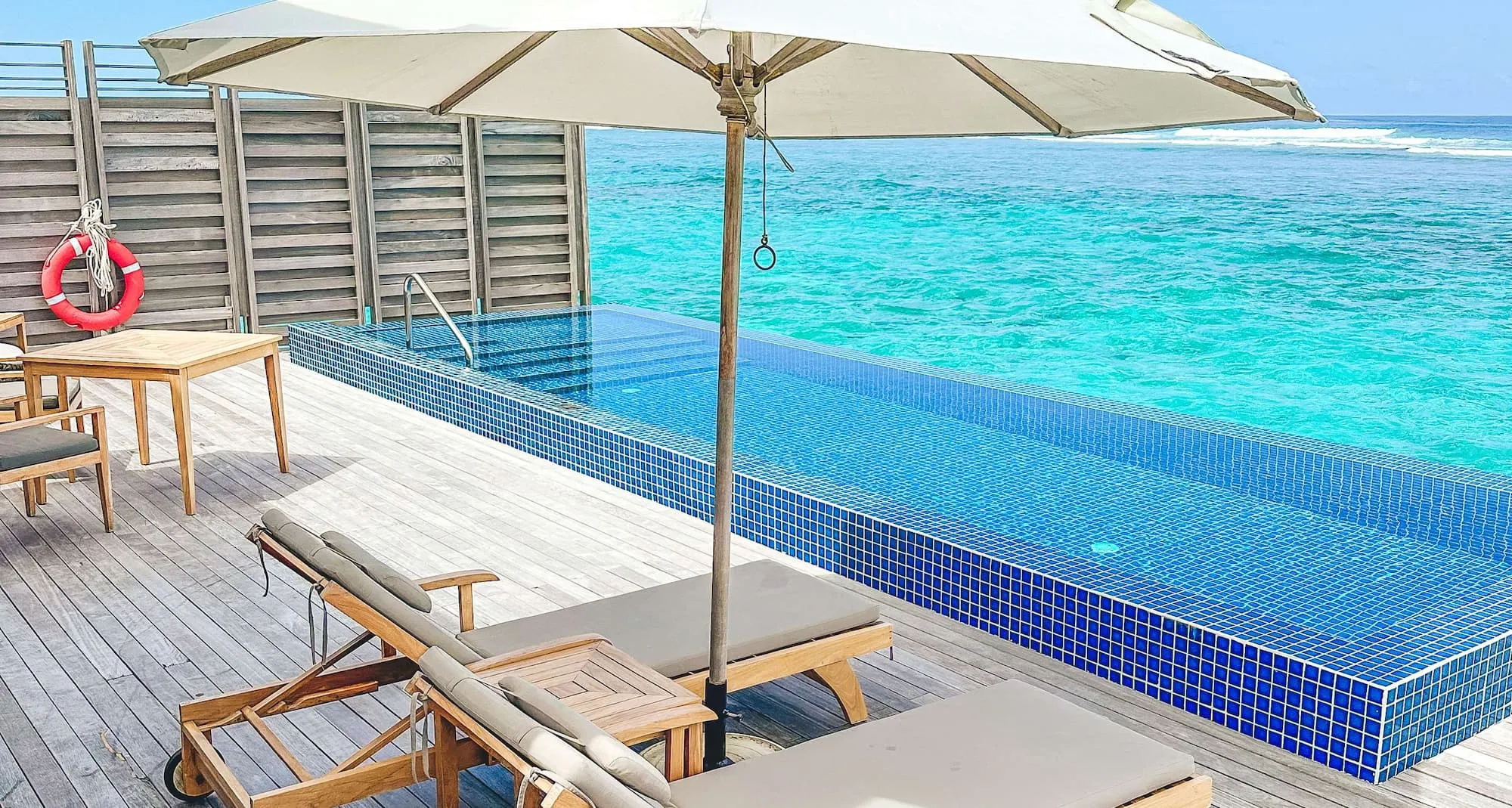 Private overwater deck and pool at Radisson Blu Resort Maldives